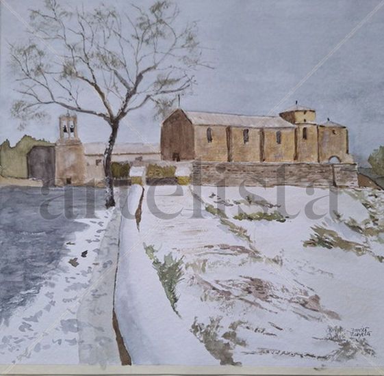 Ermita en la nieve Watercolour Paper Landscaping