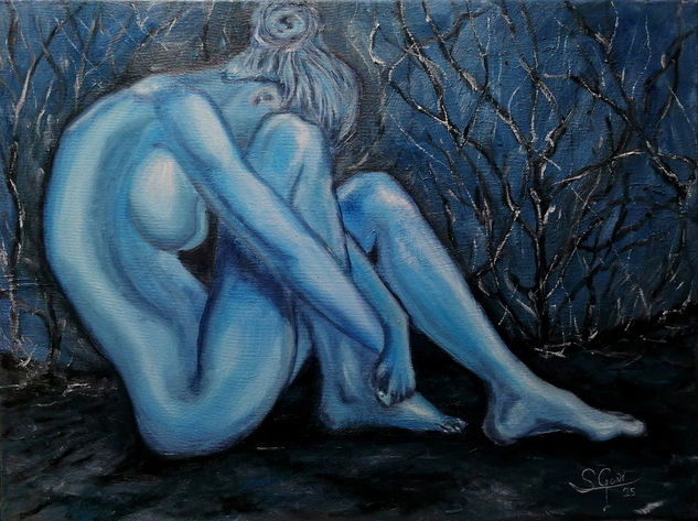 Azul sobre azul 2 Oil Canvas Figure Painting