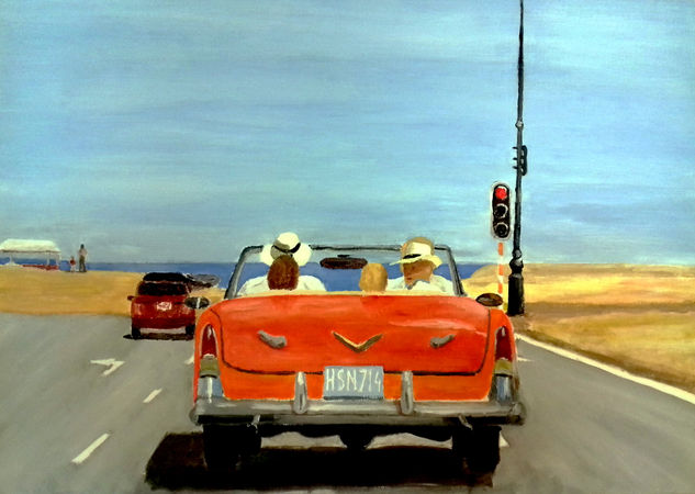 Camino de la playa Oil Canvas Others