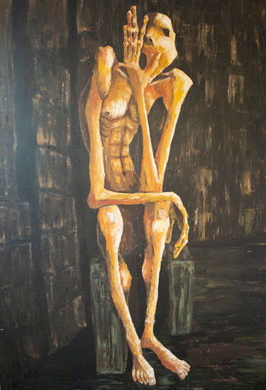 Mendigo Oil Panel Figure Painting