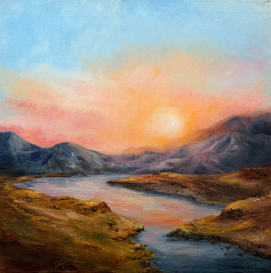 Paisaje Atardecer Oil Canvas Landscaping