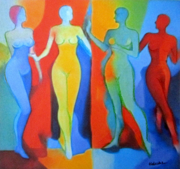 "Prisms of Forgotten Time" Acrylic Canvas Figure Painting