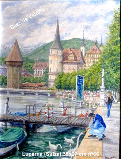 Lucerna (Suiza) Óleo / Lienzo 35x27 cm nº66 Oil Canvas Landscaping