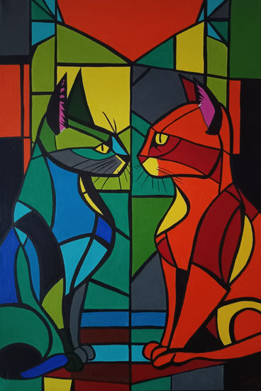 Feline Style Acrylic Canvas Animals