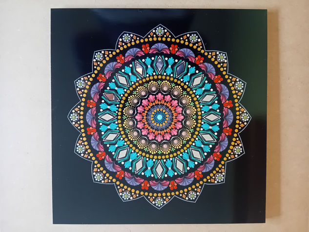 Mandala con espejos Acrylic Panel Figure Painting
