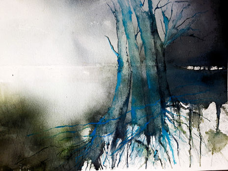 Trees in blue