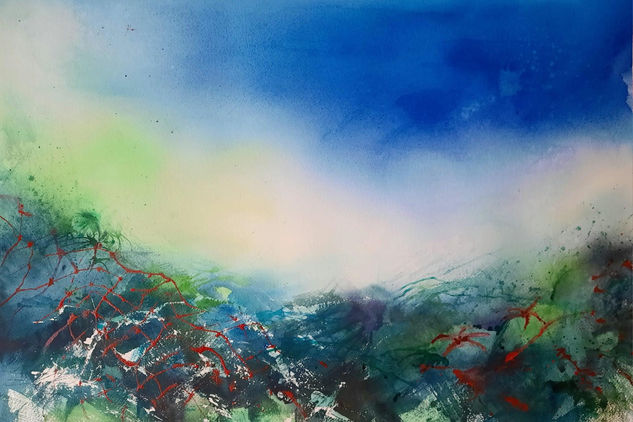 Fondo Marino Acuarela Papel Paisaje