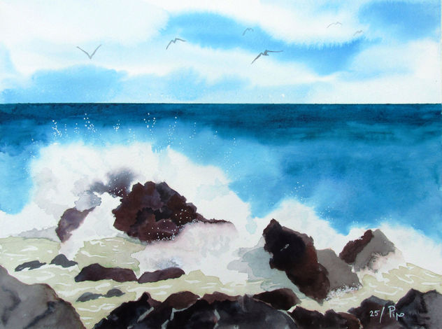 olas y rocas