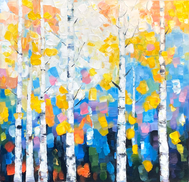 Colorful birch trees 1269