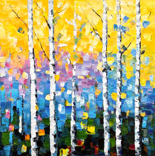 Colorful  birch trees 1270
