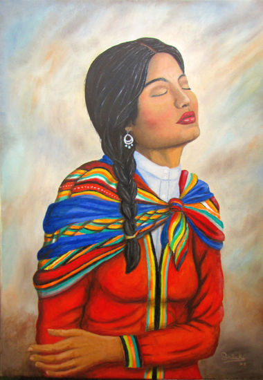 Aimara. Amanecer andino. Oil Canvas Figure Painting