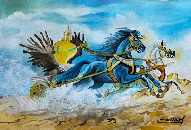 BLANCO Y AZUL Acuarela Papel Otros