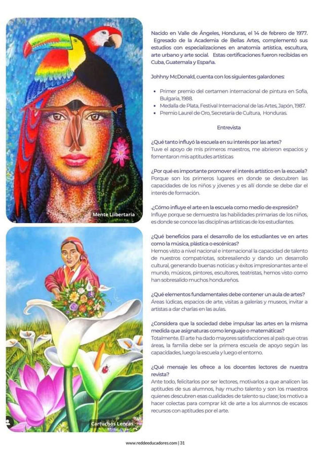 HONDURAS ARTE, PINTOR HONDUREÑO JOHNNY MCDONALD.