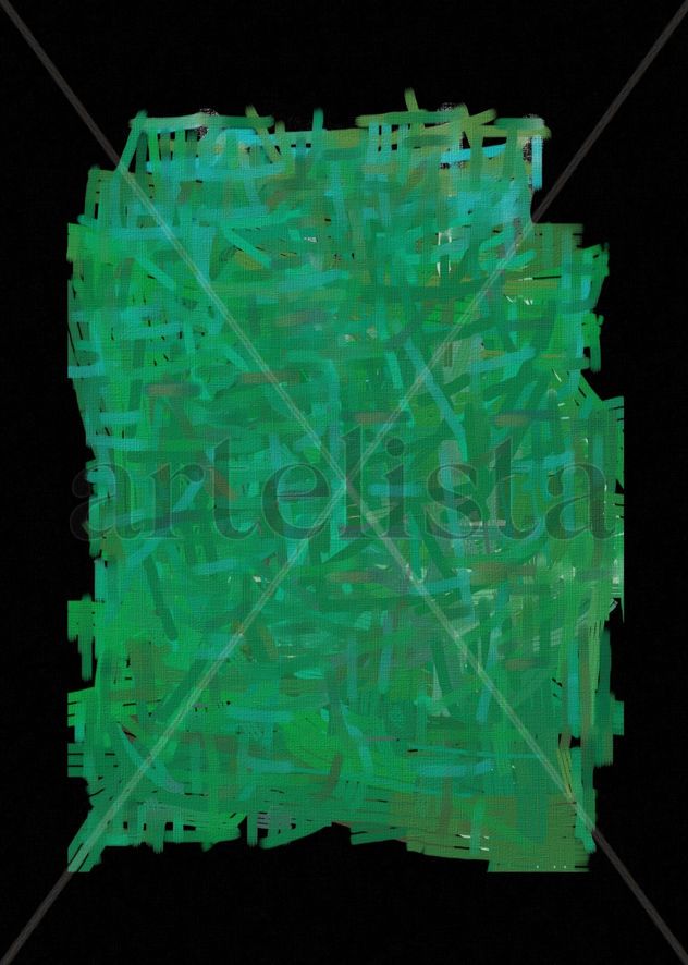 abstracto expresionista - los colores solitarios - verde - trigal en marzo
