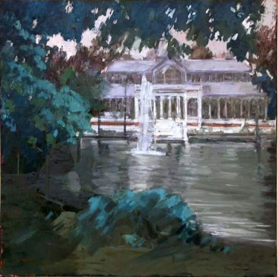 Palacio Cristal, Retiro de Madrid Oil Canvas Landscaping