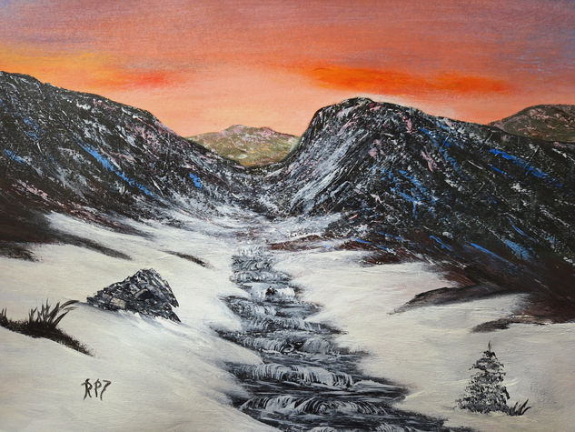 Ensayo 158..Desglaç. Acrílico Papel Paisaje