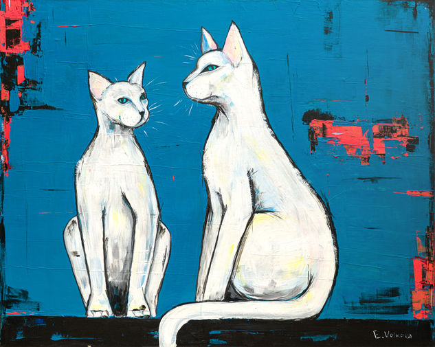 Los gatos Acrílico Lienzo Animales