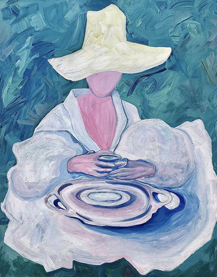 Mujer con un vaso
