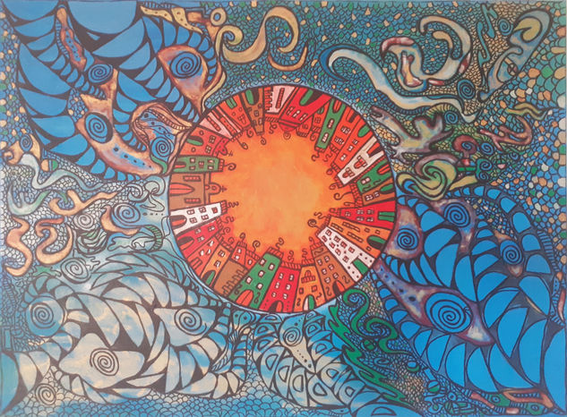 Mares Acrylic Canvas Marine Painting