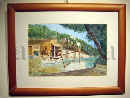 Cala Figuera, Santañy ,Mallorca. Watercolour Paper Landscaping