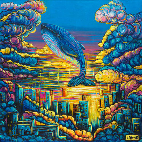 mi ballena Oil Canvas Animals