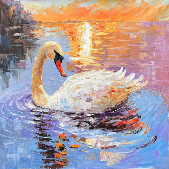 Elegant swan 1375 Acrílico Lienzo Animales