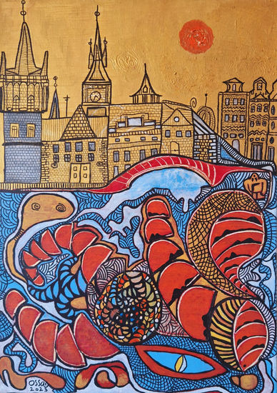 Praga Acrílico Lienzo Otros