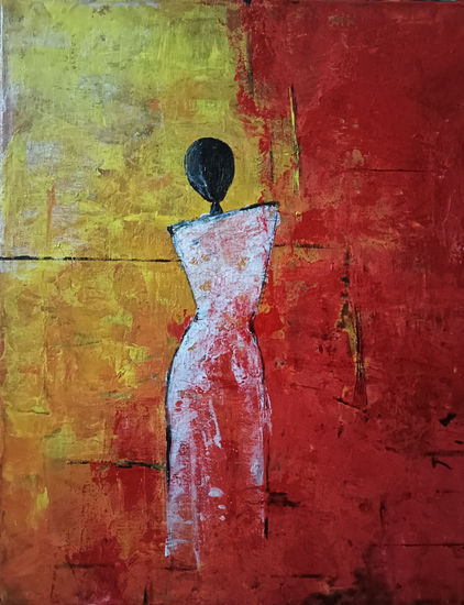 Amanecer junto al fuego Acrylic Canvas Figure Painting