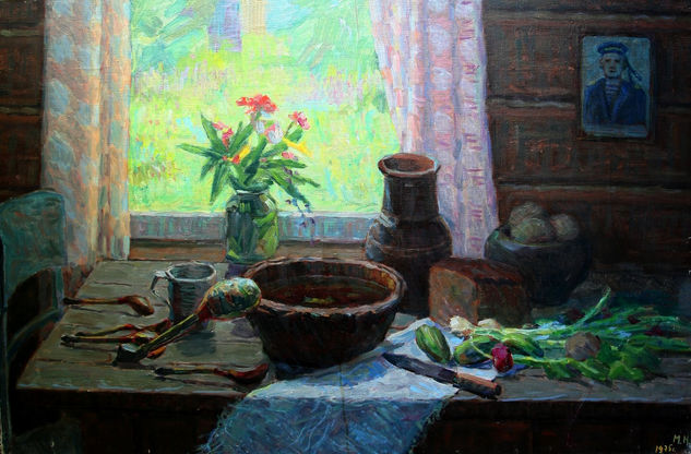 Junto a la ventana Oil Canvas Still Life Paintings