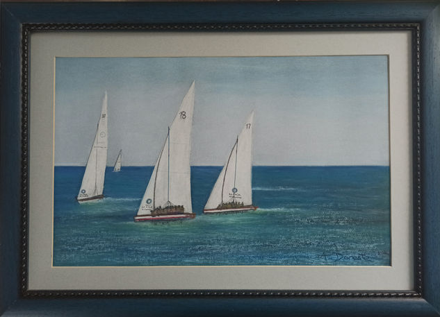 Regata de vela latina Pastel Papel Marina