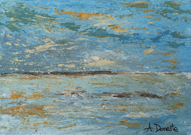 Horizonte de luz Acrílico Lienzo Marina