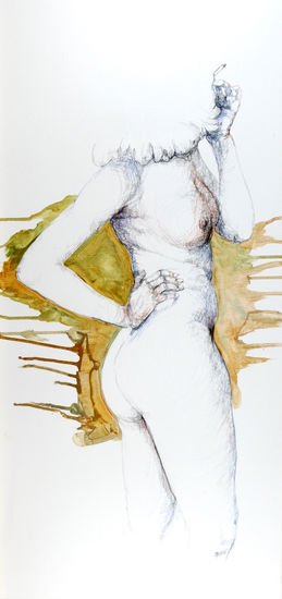 LADY SMOKING Acrílico Lienzo Desnudos