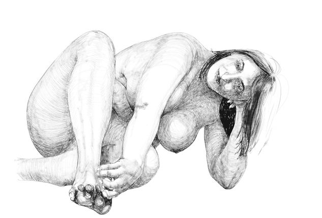 ROSE LYING BY THE SIDE Lápiz