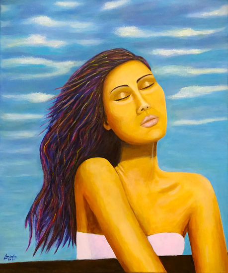 Tomando el sol Óleo Lienzo Figura