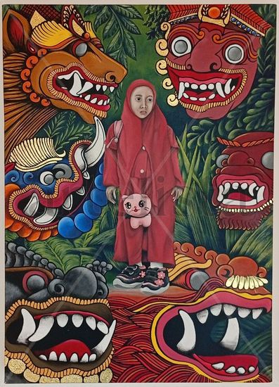 Lindonesia Acrylic Canvas Figure Painting