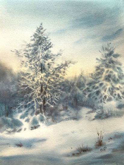 Paisaje Invierno Watercolour Paper Landscaping