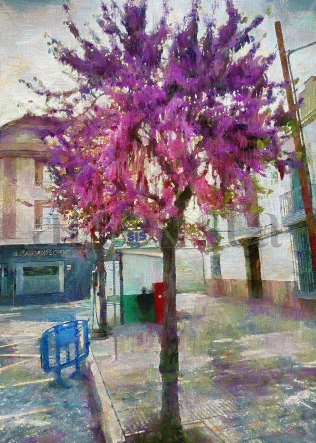imprexpresionismo - árbol del amor y pequeña gasolinera