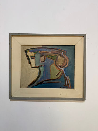 “Perfil en Tensión Cromática” Acrylic Panel Figure Painting