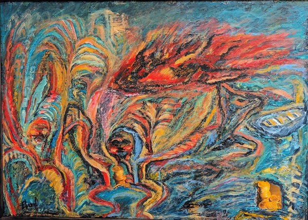 "Incordiant i burlesc" Mixed media Panel Others