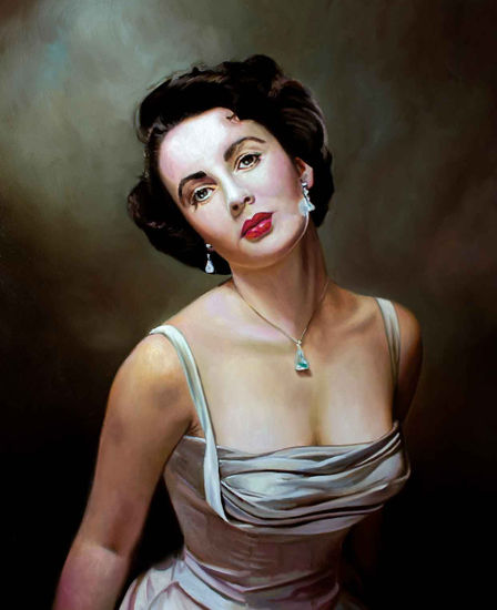 Elizabeth taylor Oil Canvas Portrait