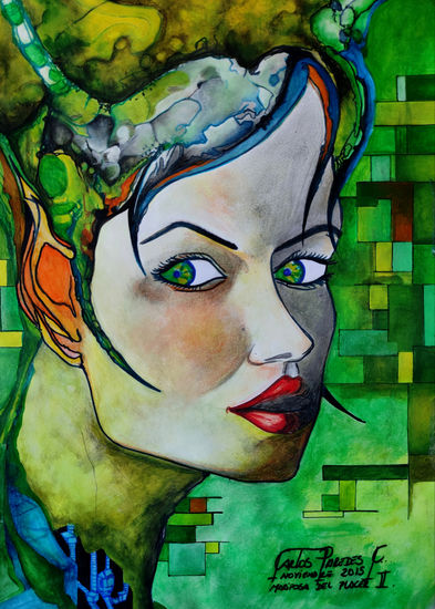 Mariposa del Placer 2 Acrylic Paper Figure Painting