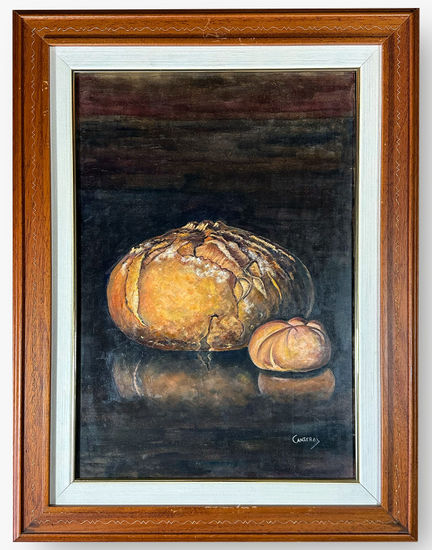 Pan artesano Óleo Tabla Bodegones
