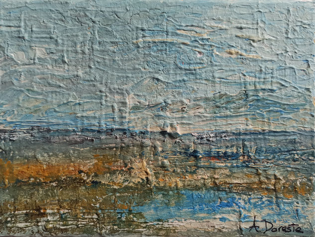 Paisaje costero al atardecer Acrylic Canvas Marine Painting