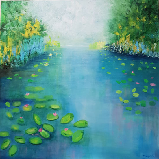 Estanque secreto Oil Canvas Landscaping