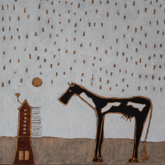VACA SUIZA Mixed media Panel Figure Painting