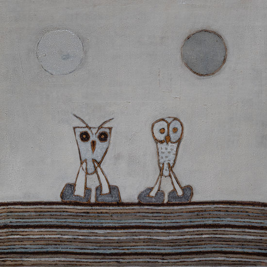 AVES NOCTURNAS Mixed media Panel Figure Painting