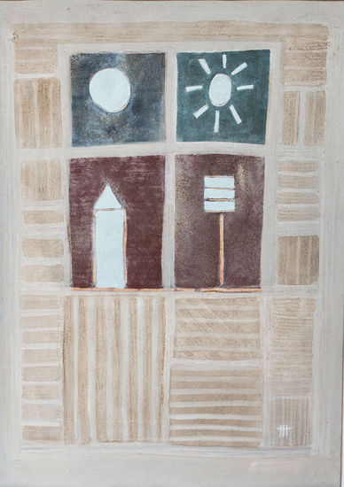 VENTANA Media Mixta Papel Figura