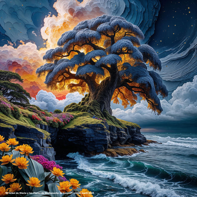 El Árbol de Eterio y las Flores de Medianoche de Lumina