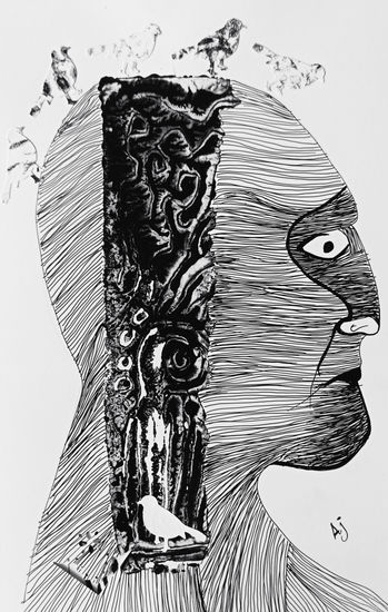 CABEZA FRENÉTICA 2 APUNTE Monoprint
