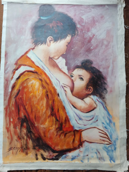 Maternidad Oil Canvas Figure Painting
